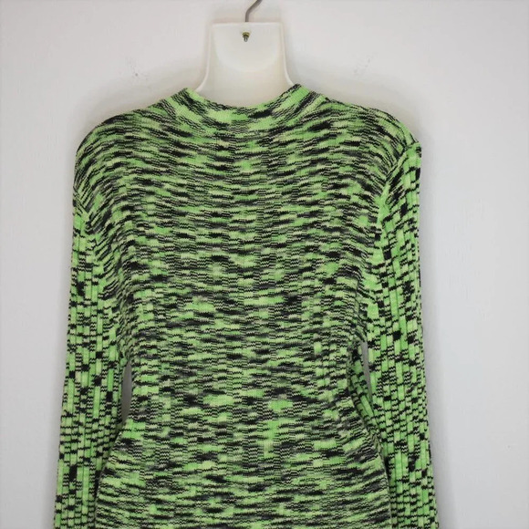 BLANK NYC Turtleneck Sweater Sz XS Balloon Sleeve Crop Neon Retro - Picture 9 of 16